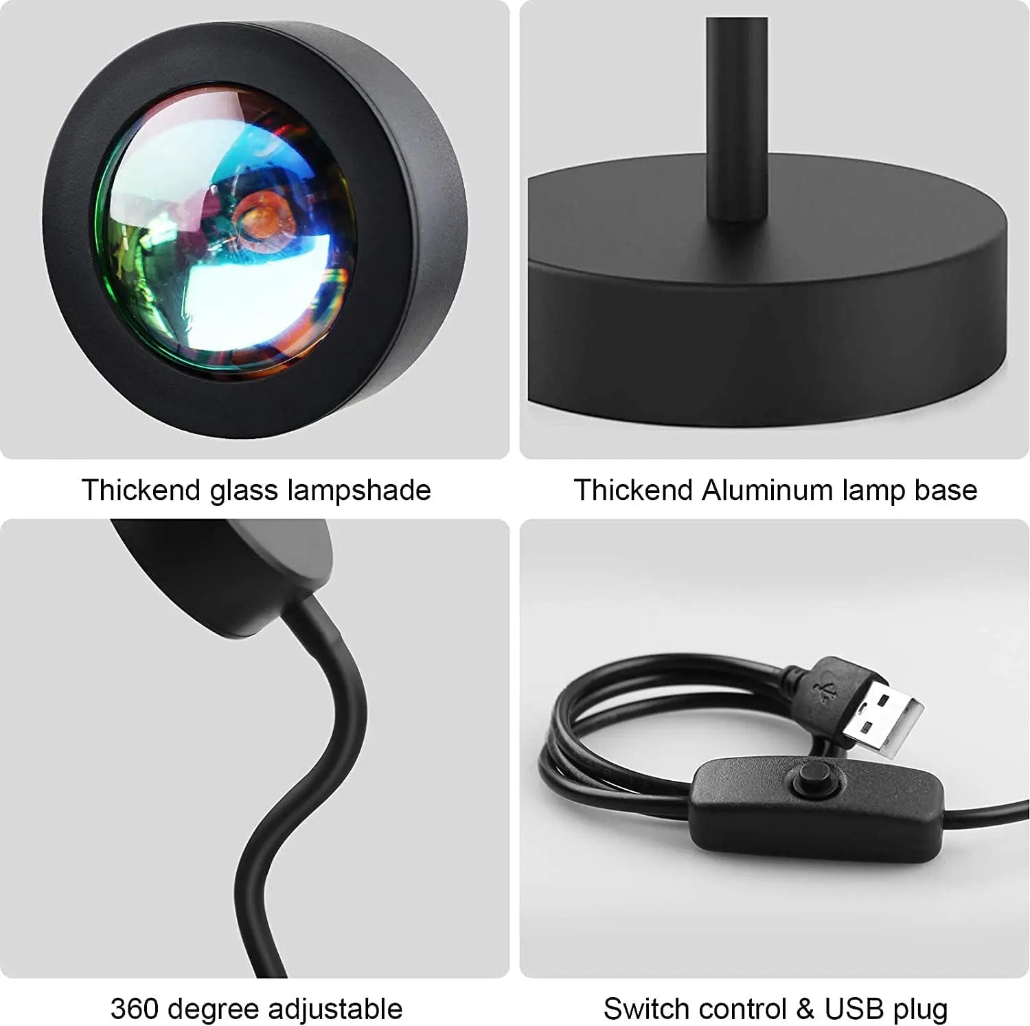 Sunset Projection LED night Light , 360 Degree Flexible Rotation  USB Floor Stand Sunset Light for Home Decor pattanaustralia